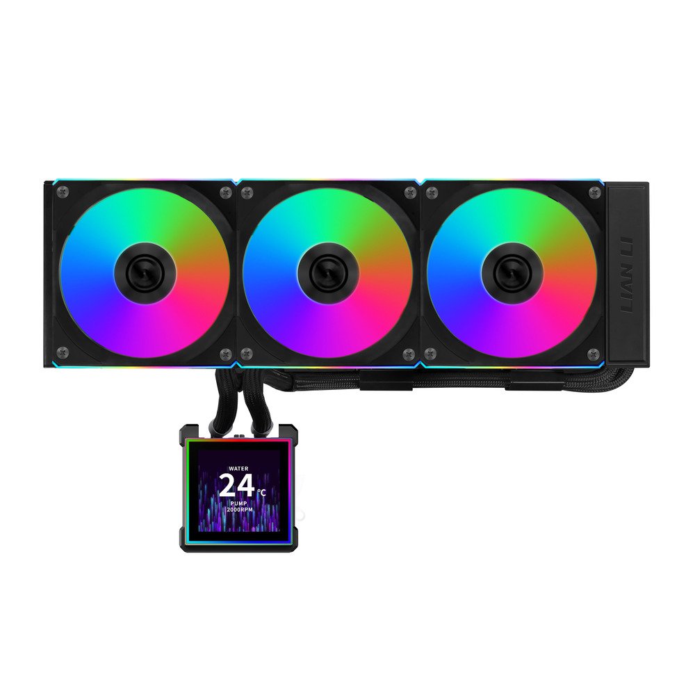 LIAN-LI Hydroshift II LCD-S 360 CL HS2LCDS36CB CPU Cooler 360mm AIO 3x 120 RGB Black Fans | SKU FAN-H2LSC3