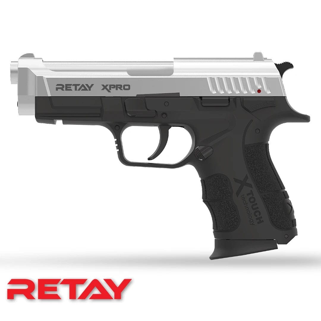 Retay XPRO Mat Chrome BlankPepper Gun (Semi Auto|14+1|9mm PAK)