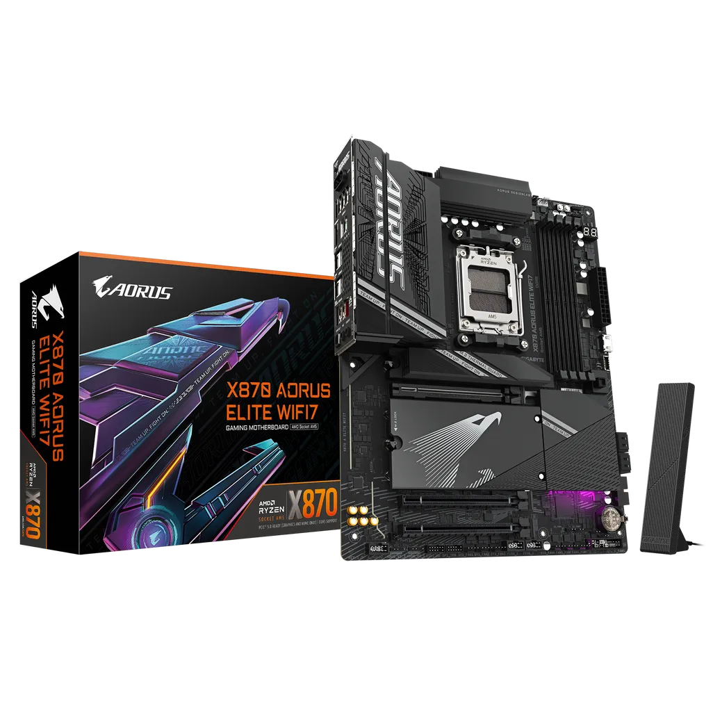 GIGABYTE Aorus AMD X870 Chipset for AMD AM5; 4x DDR5; 4x M2; 2x HDMI (1x Front)2 x USB4® USB Type-C®; ATX.