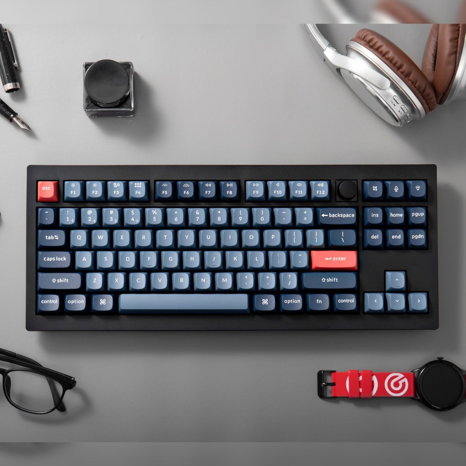 Keychron V3 Max QMKVIA 80% Wireless Custom Mechanical Keyboard (Red Switch) – Carbon Black
