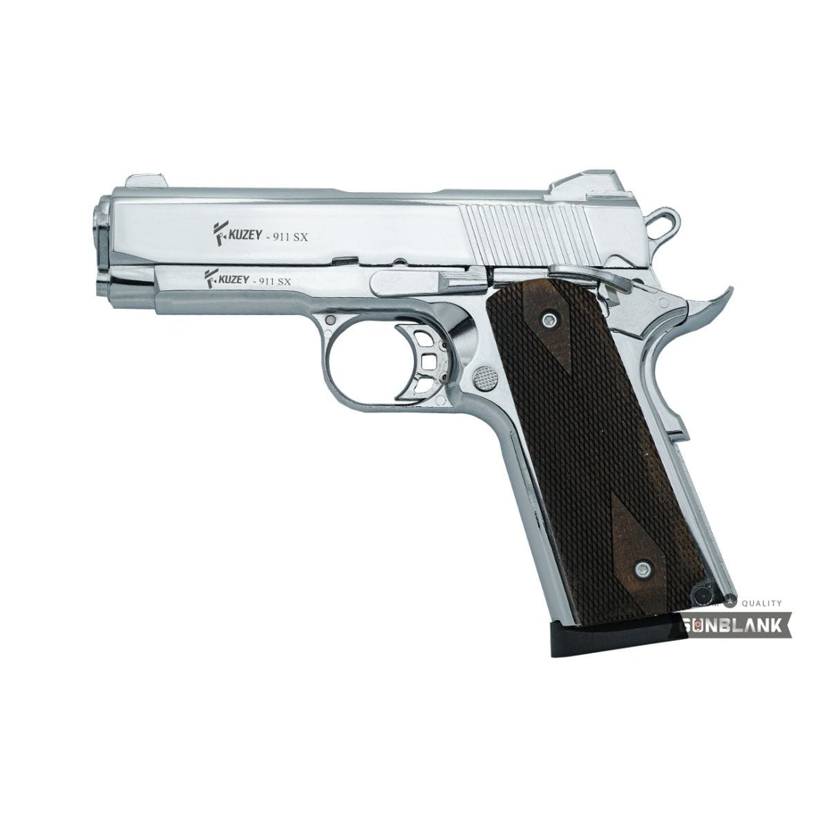 Kuzey 911 SX Chrome BlankPepper Gun (Semi Auto|9+1|9mm PAK)