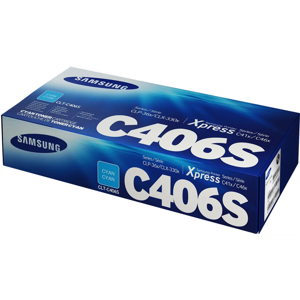 Samsung CLT-C406S Cyan Original Toner Cartridge, 1000 pages, Cyan, 1 pc(s)