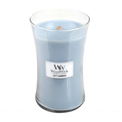Woodwick Soft Chambray Large Candle Jar