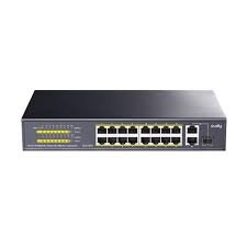 CUDY FS1018P 18-PORT (16X POE  2X GBE UPLINK  1X SFP) ETHERNET 200W POE+ SWITCH