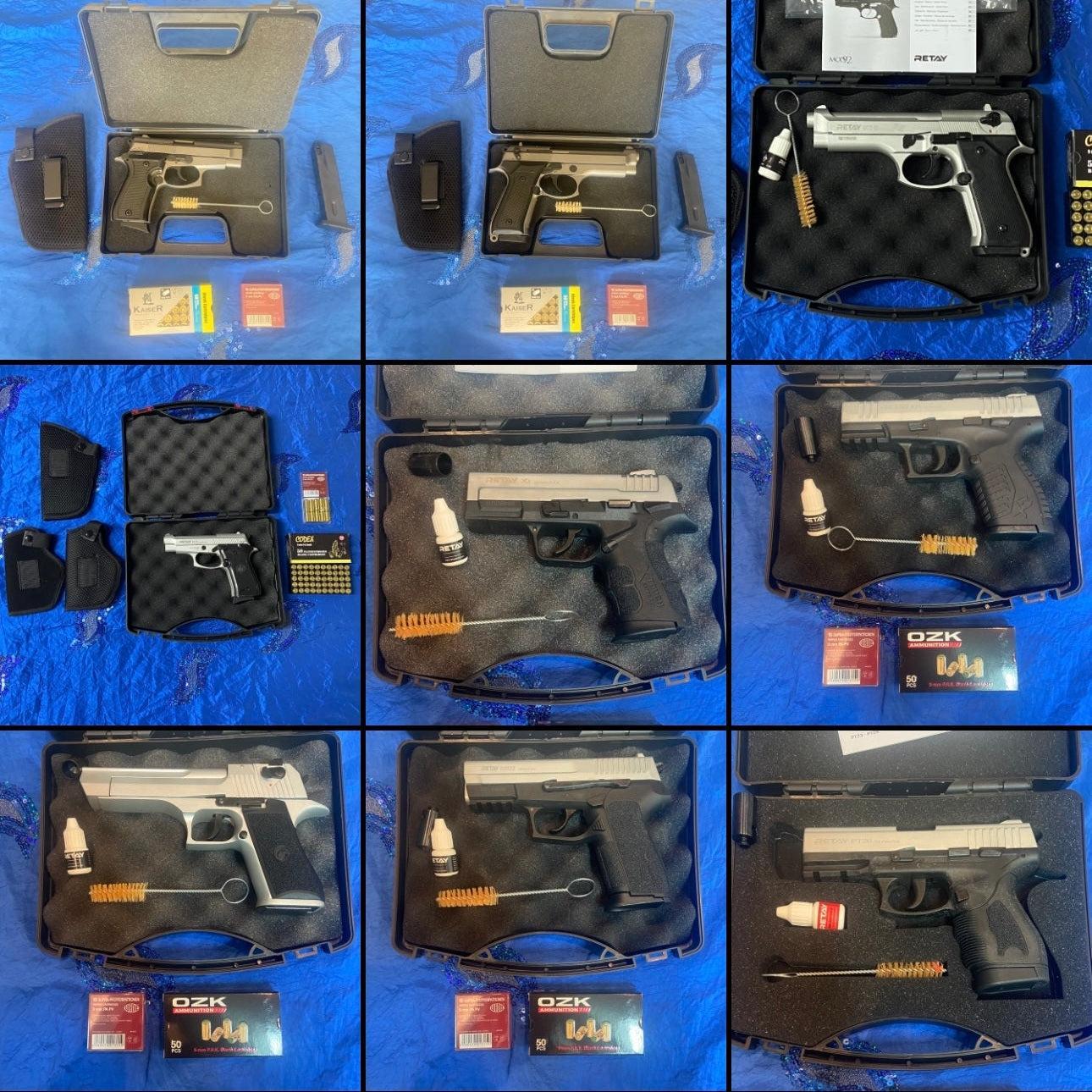 High-Quality Matte Chrome Blank Guns - Realistic and Safe Replicas ...