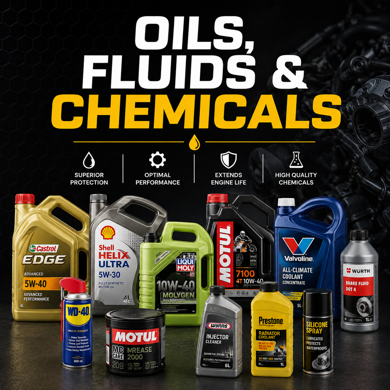 OILS, FLUIDS & CHEMICALS