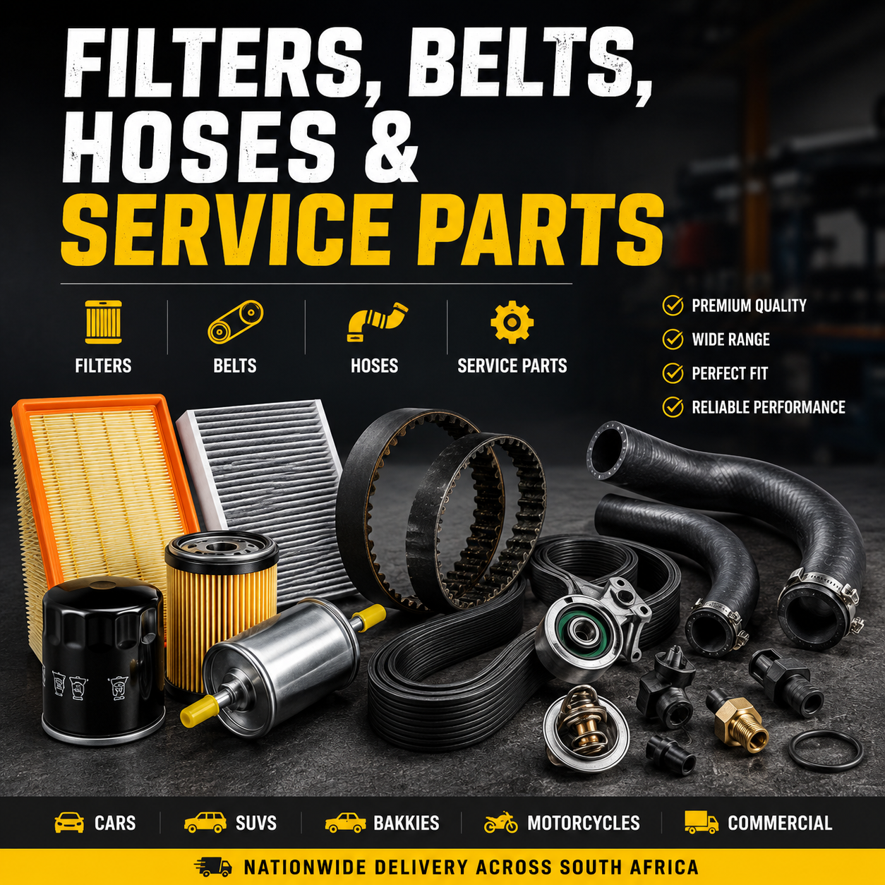 FILTERS, BELTS, HOSES & SERVICE PARTS