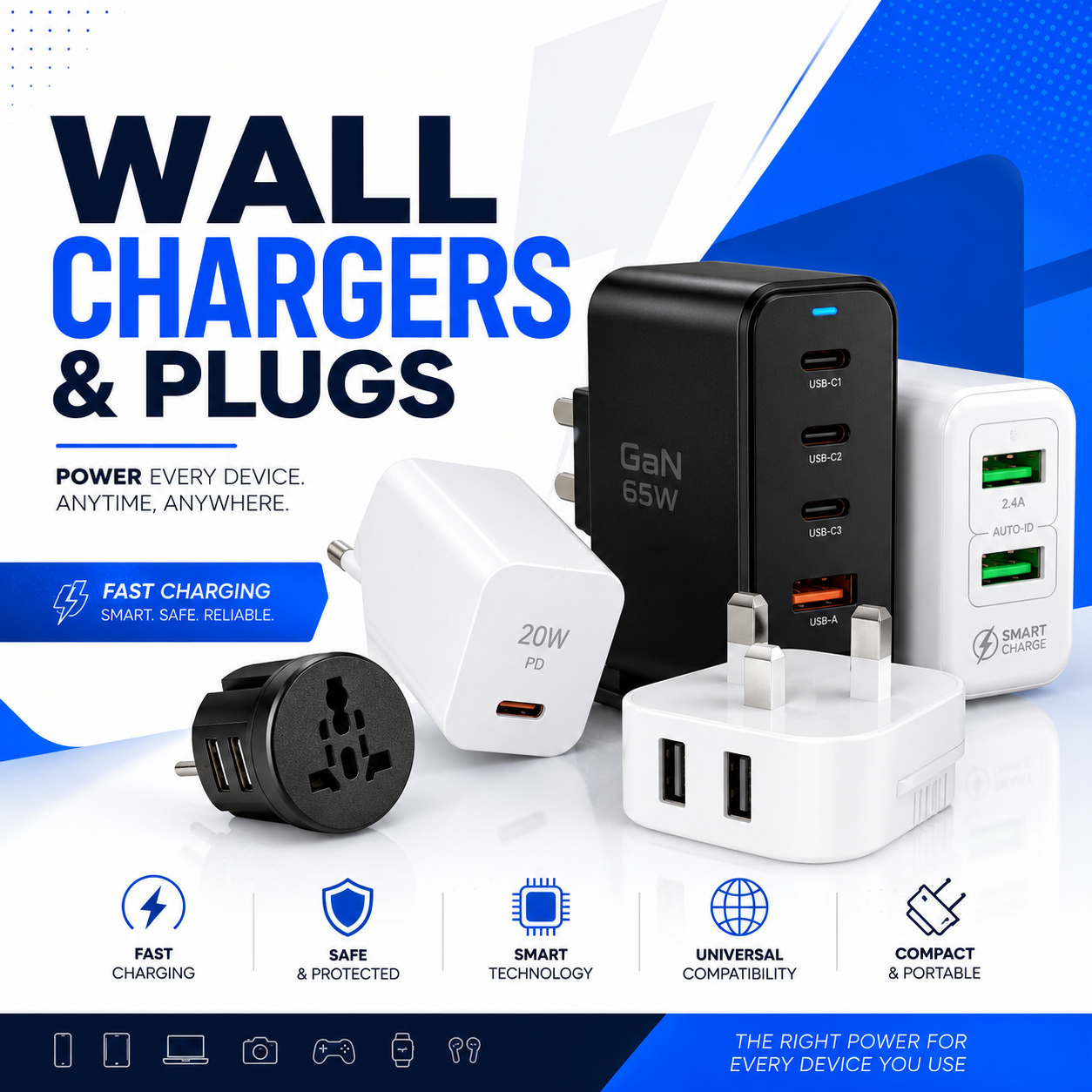 WALL CHARGERS & PLUGS