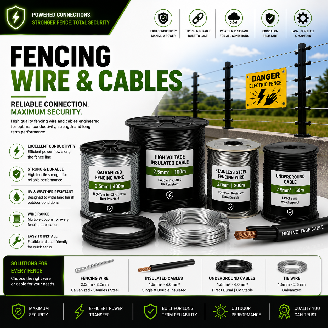 FENCING WIRE AND CABLES