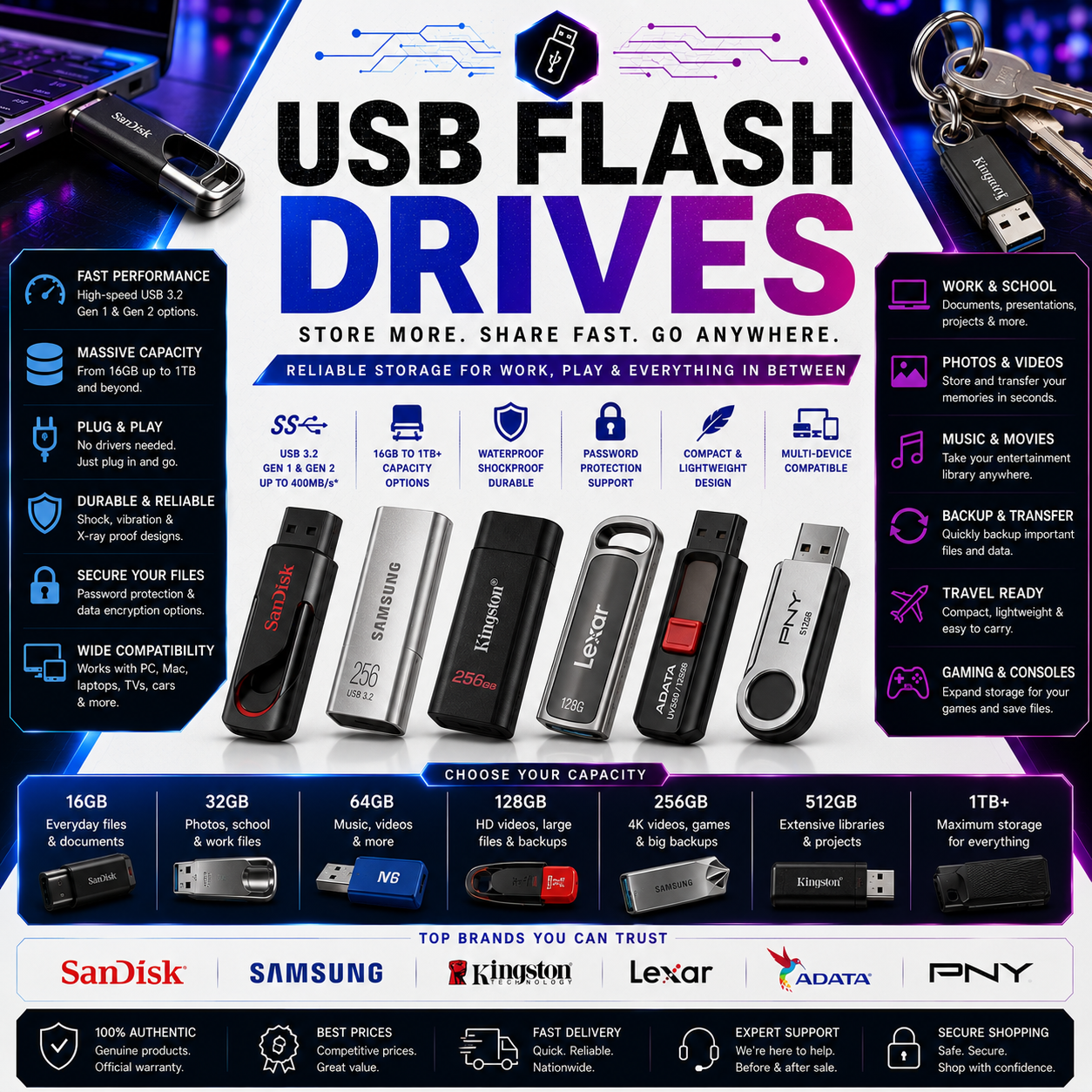 USB FLASH DRIVES