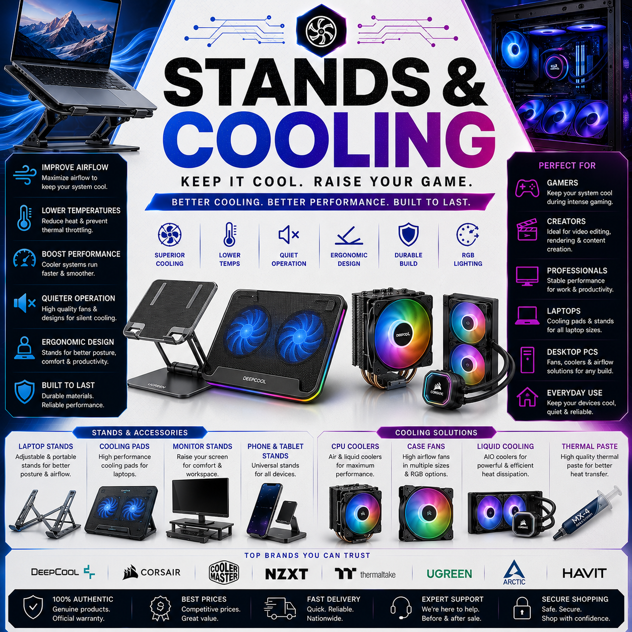 STANDS AND COOLING