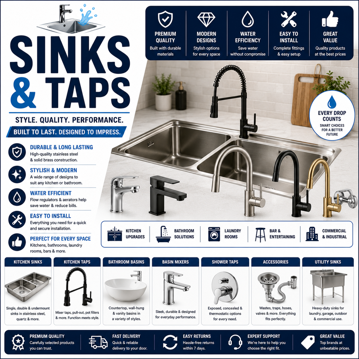 SINKS AND TAPS
