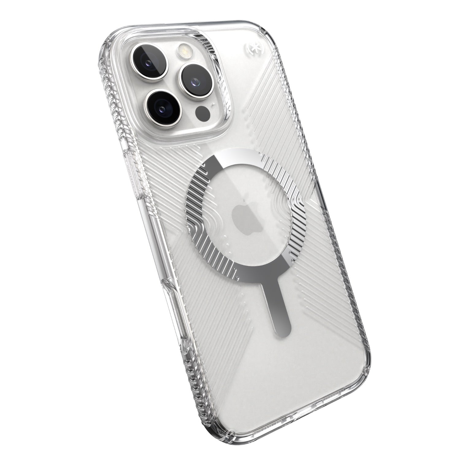 Speck Presidio Perfect Clear Grip MagSafe Case - Apple iPhone 16 Pro Max - Clear & Chrome