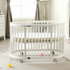 Emerald Round Oval Cot White Including sheets and Snuggletime Mattress