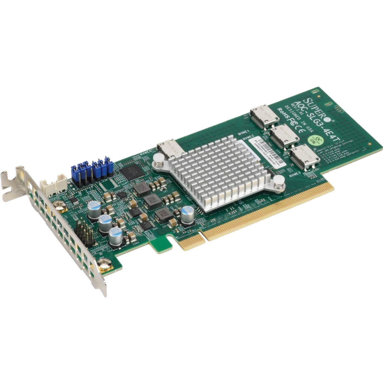 Supermicro Low Profile Quad-Port NVMe Internal Host Bus Adapter | SKU CA-AOCSGE4