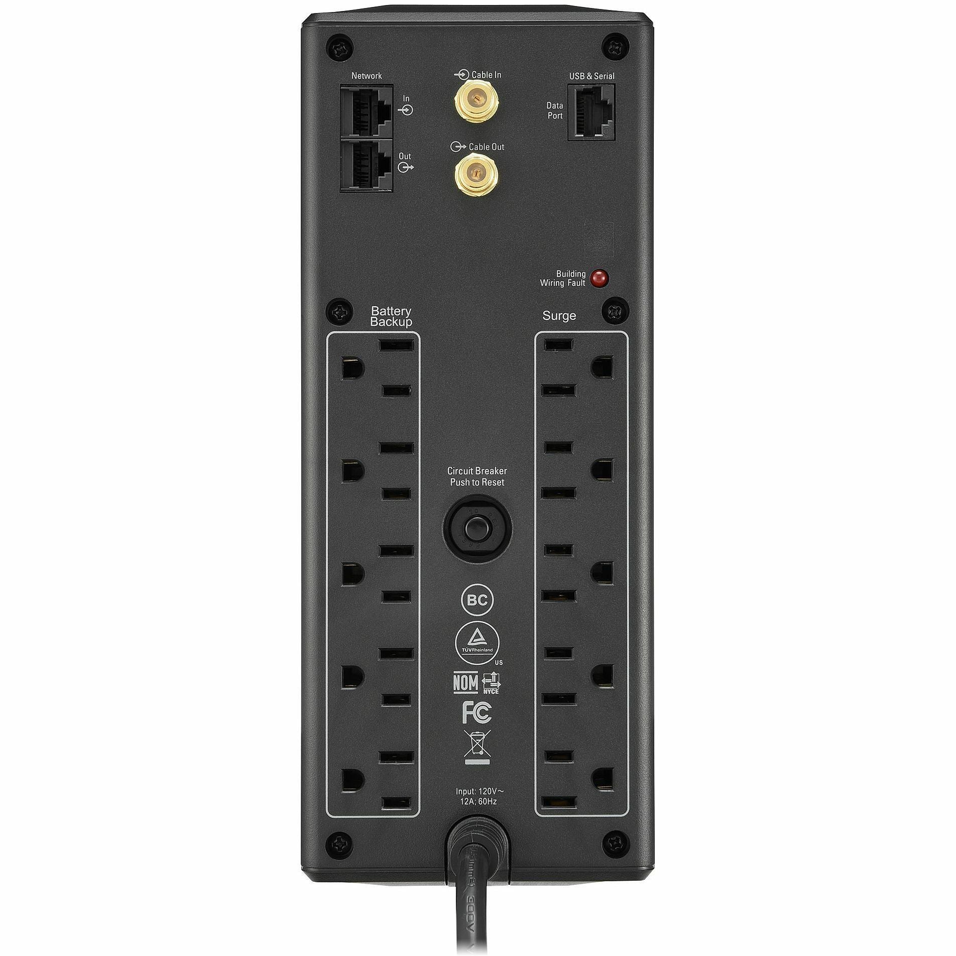 APC Back-UPS Pro, 1500VA/900W ,Tower, 120V, 10 NEMA 5-15R outlets, AVR, LCD | SKU APC-BX1500
