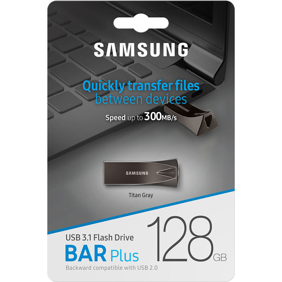 Samsung USB 3.1 Flash Drive Bar Plus 128GB Titan Gray | SKU MUF-128BE4