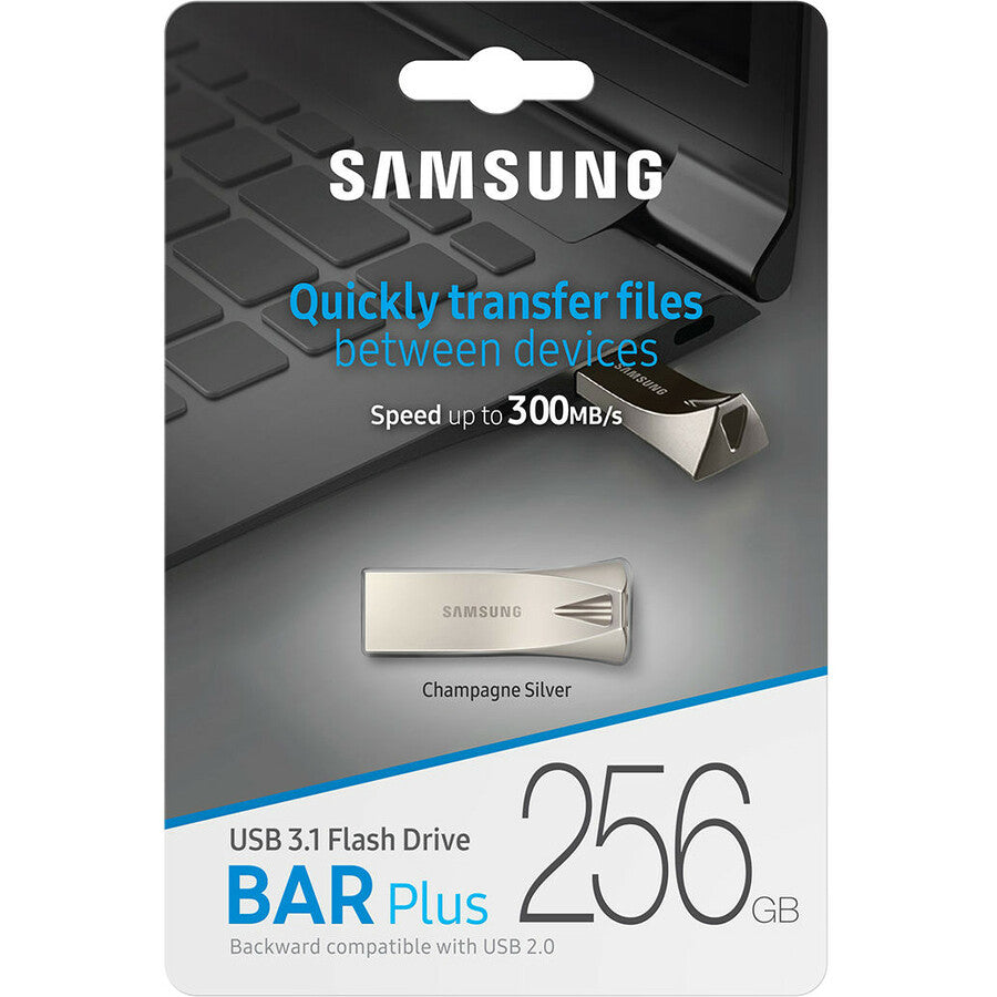 Samsung USB 3.1 Flash Drive BAR Plus 256GB Champagne Silver | SKU MUF-256BE3
