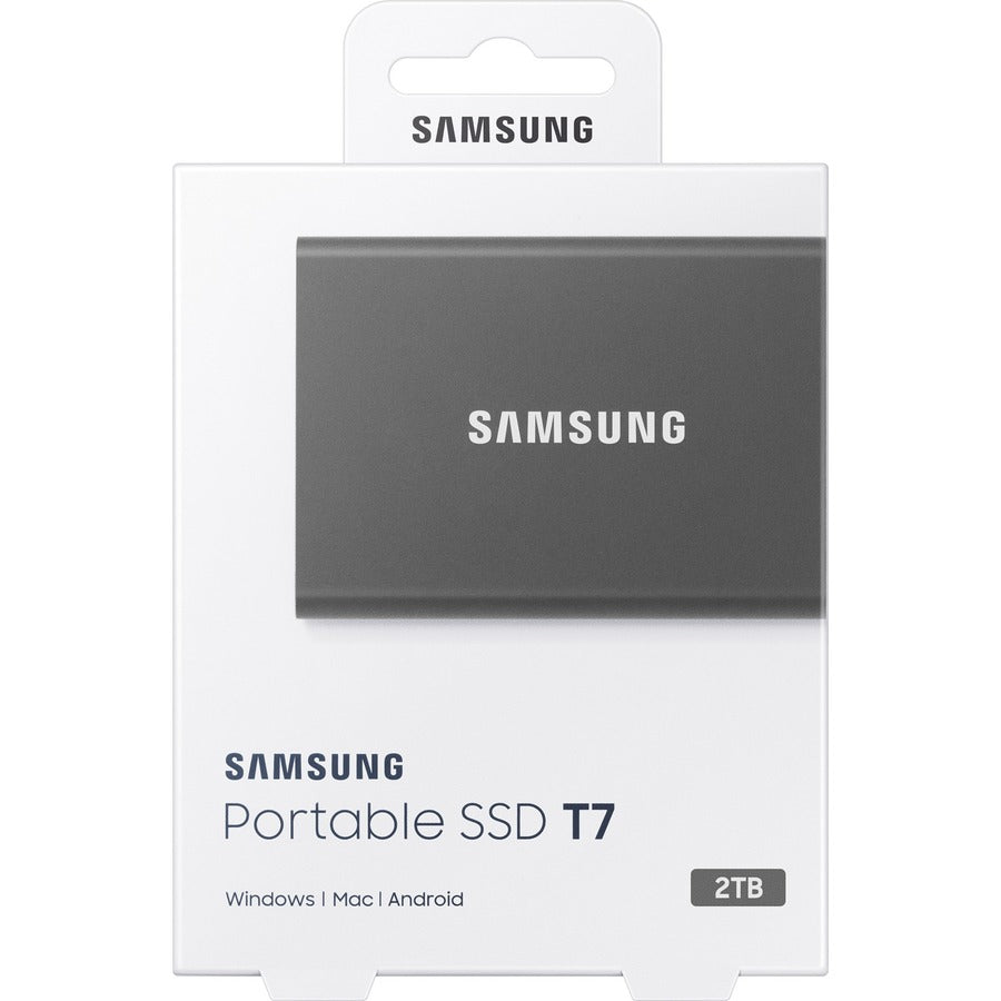 Samsung T7 MU-PC2T0T/AM 2 TB Portable Solid State Drive - External - PCI Express NVMe - Titan Gray | SKU MU-PC2T0T