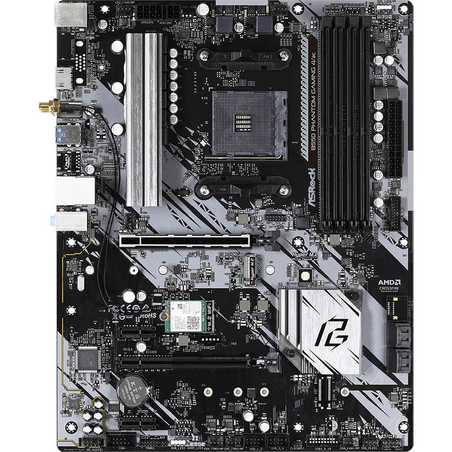 ASRock B550 Phantom Gaming 4/ac Desktop Motherboard - AMD B550 Chipset - Socket AM4 - ATX | SKU MB-B550PGA