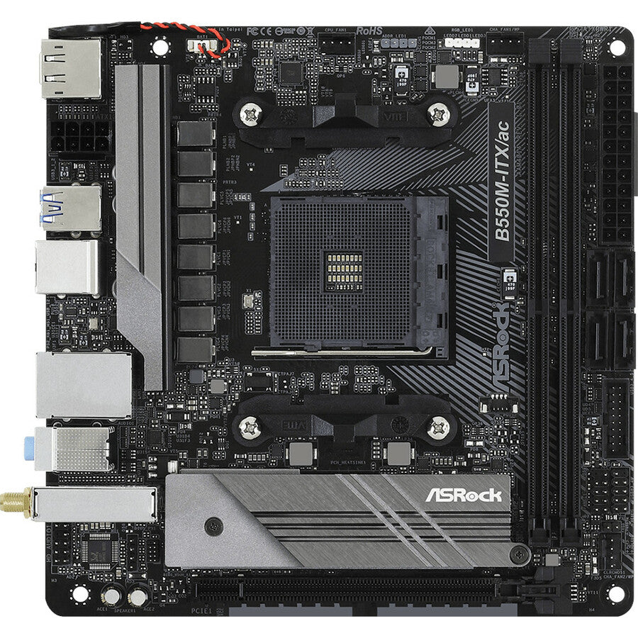 ASRock B550M-ITX/ac Desktop Motherboard - AMD B550 Chipset - Socket AM4 - Mini ITX | SKU MB-B55MITA