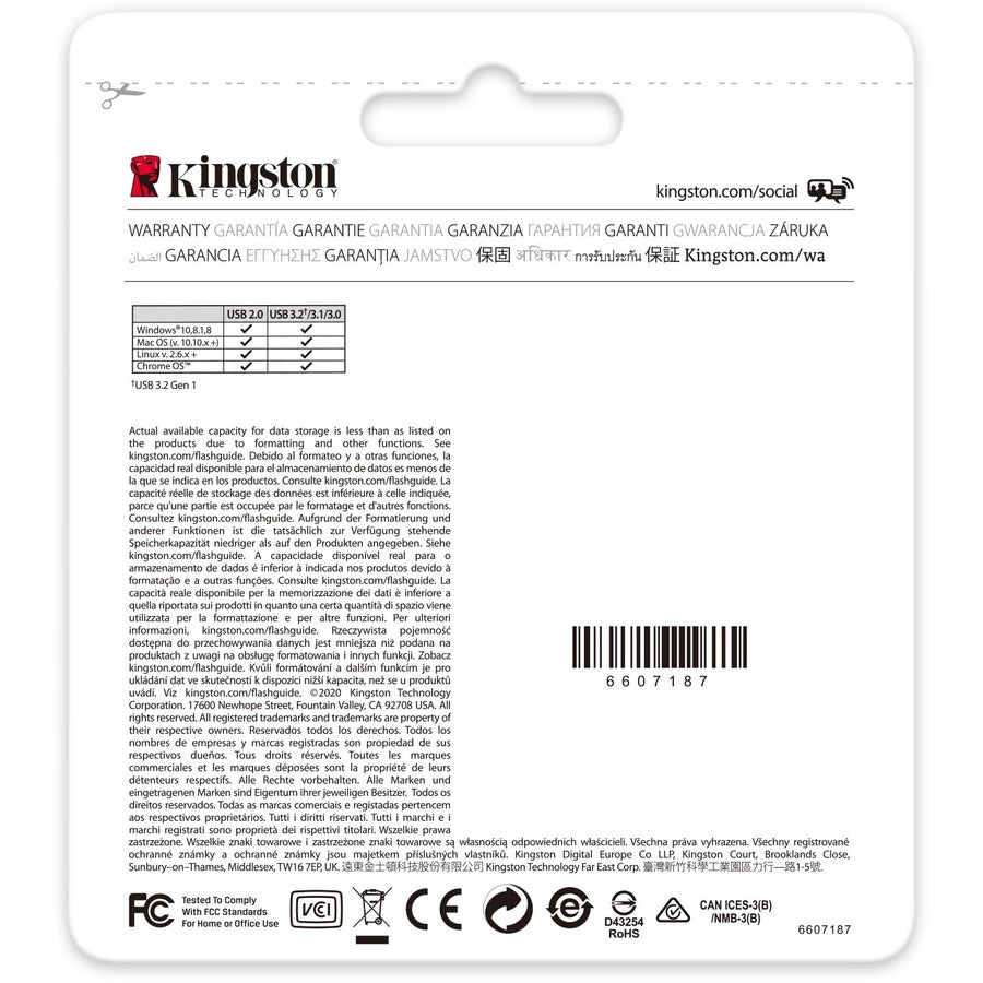 Kingston 128GB USB3.2 Gen1 DataTraveler Flash Drive