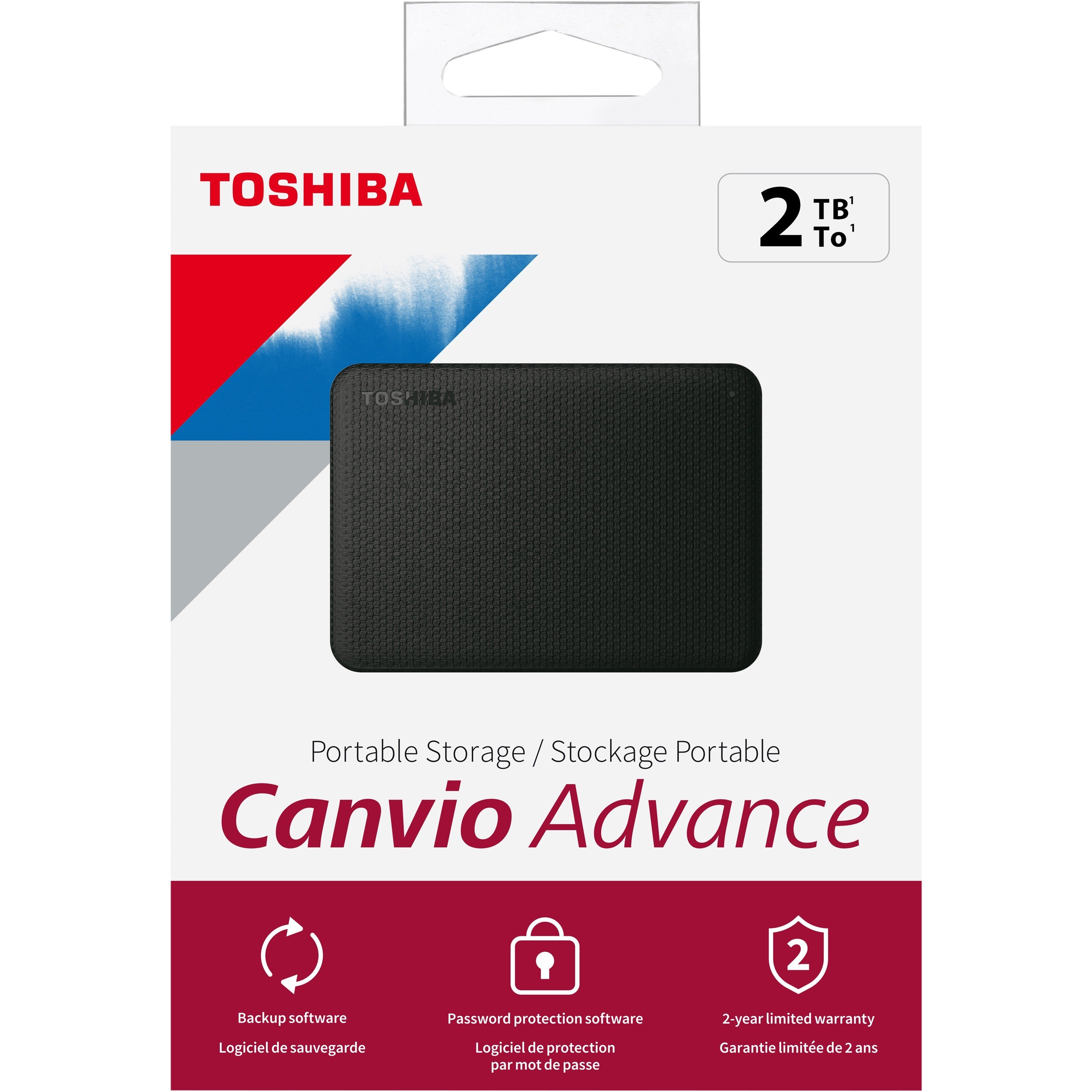 Toshiba Canvio Advance HDTCA20XK3AA 2 TB Portable Hard Drive - External - Black | SKU TCA20XK3AA