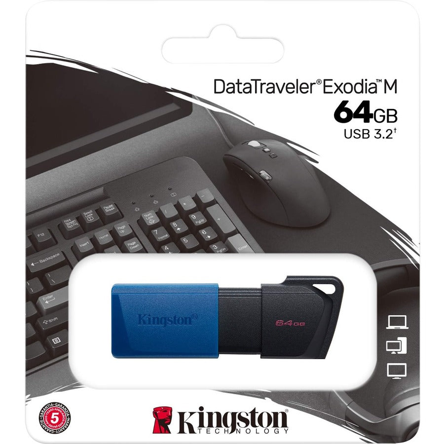 Kingston 64GB USB3.2 Gen 1 DataTraveler Exodia M (Black + Blue)