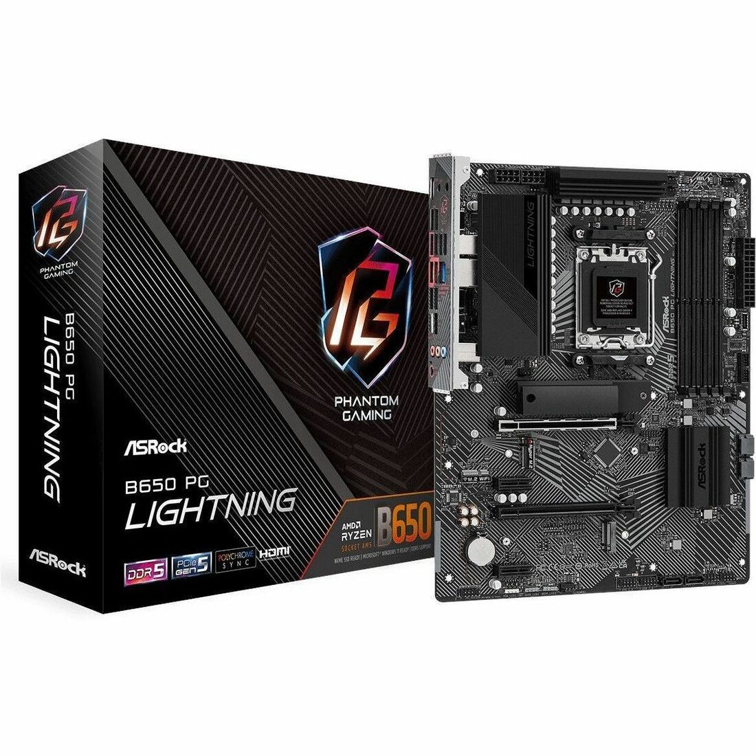 ASRock B650 PG LIGHTNING Gaming Desktop Motherboard - AMD B650 Chipset - Socket AM5 - ATX | SKU MB-B650PGL