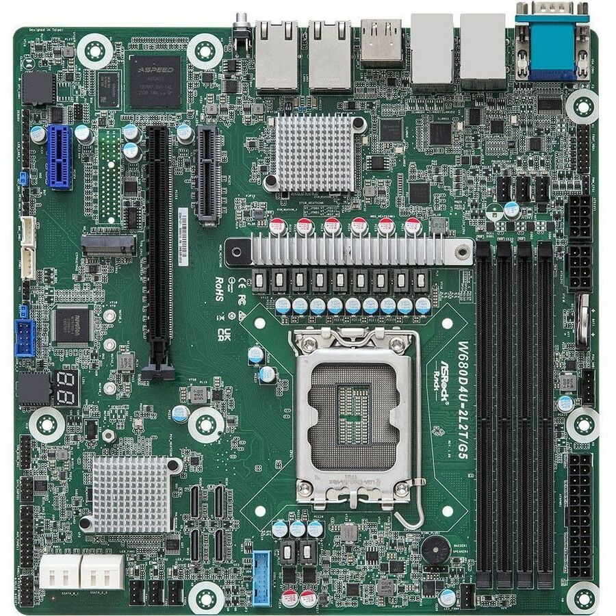 ASRock Rack W680D4U-2L2T/G5 Server Motherboard - Intel W680 Chipset - Socket LGA-1700 - Micro ATX | SKU MB-W680TG5