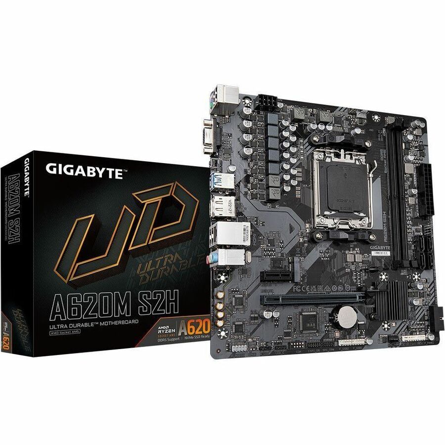GIGABYTE Ultra Durable A620M S2H Desktop Motherboard - AMD A620 Chipset - Socket AM5 - Micro ATX | SKU MB-A62MS2H