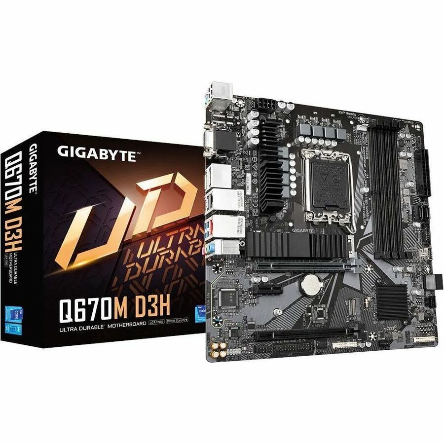 GIGABYTE Ultra Durable Q670M D3H Gaming Desktop Motherboard - Intel Q670 Chipset - Socket LGA-1700 - Micro ATX | SKU MB-Q67MD35