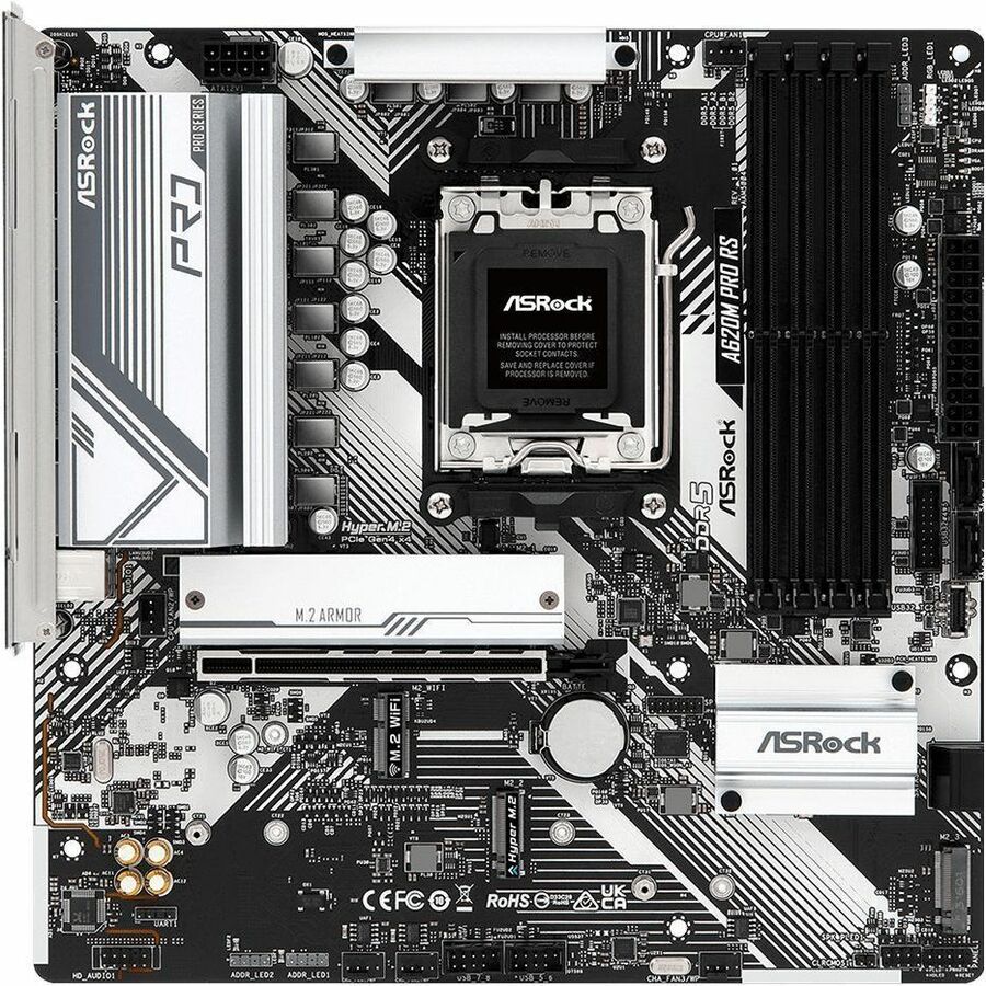 ASRock A620M Pro RS Gaming Desktop Motherboard - AMD A620 Chipset - Socket AM5 - Micro ATX | SKU MB-A62MPRS
