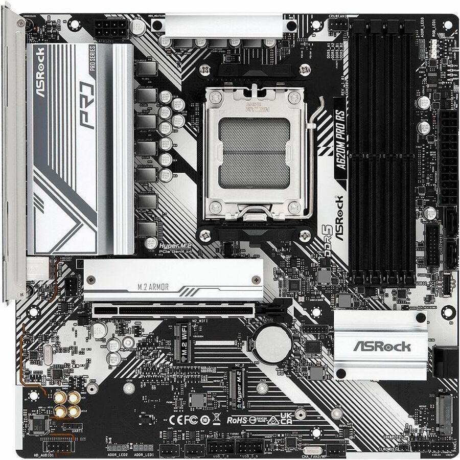 ASRock A620M Pro RS Gaming Desktop Motherboard - AMD A620 Chipset - Socket AM5 - Micro ATX | SKU MB-A62MPRS