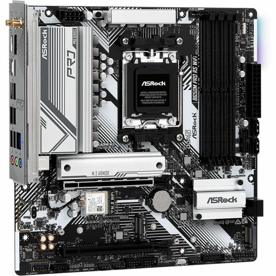 ASRock B650M Pro RS WiFi Gaming Desktop Motherboard - AMD B650 Chipset - Socket AM5 - Micro ATX | SKU MB-B65MRSW
