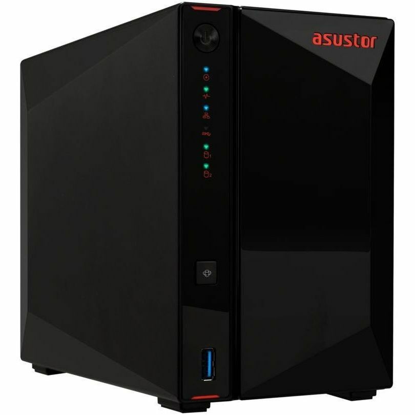 Asustor AS5402T, 2 Bay NAS, Intel Quad-Core 2.0GHz CPU, 4X M.2 NVMe SSD Slots, 2x2.5GbE Ports, 4GB DDR4 RAM, for Gaming and Live Stream, Network Attached Storage(Diskless) | SKU NS-AS5402T