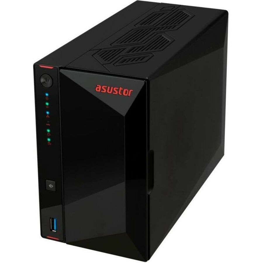Asustor AS5402T, 2 Bay NAS, Intel Quad-Core 2.0GHz CPU, 4X M.2 NVMe SSD Slots, 2x2.5GbE Ports, 4GB DDR4 RAM, for Gaming and Live Stream, Network Attached Storage(Diskless) | SKU NS-AS5402T
