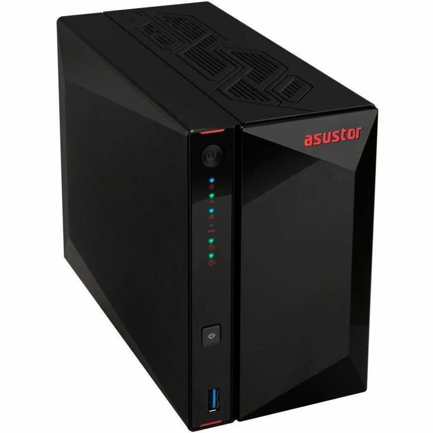 Asustor AS5402T, 2 Bay NAS, Intel Quad-Core 2.0GHz CPU, 4X M.2 NVMe SSD Slots, 2x2.5GbE Ports, 4GB DDR4 RAM, for Gaming and Live Stream, Network Attached Storage(Diskless) | SKU NS-AS5402T