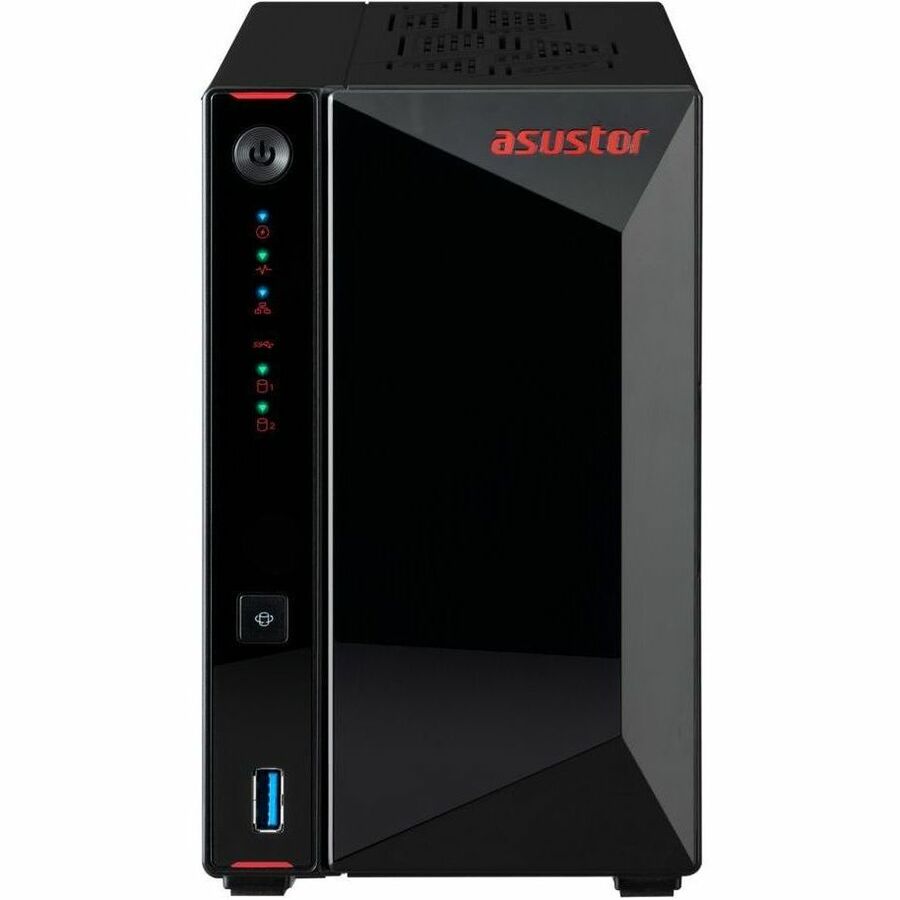 Asustor AS5402T, 2 Bay NAS, Intel Quad-Core 2.0GHz CPU, 4X M.2 NVMe SSD Slots, 2x2.5GbE Ports, 4GB DDR4 RAM, for Gaming and Live Stream, Network Attached Storage(Diskless) | SKU NS-AS5402T