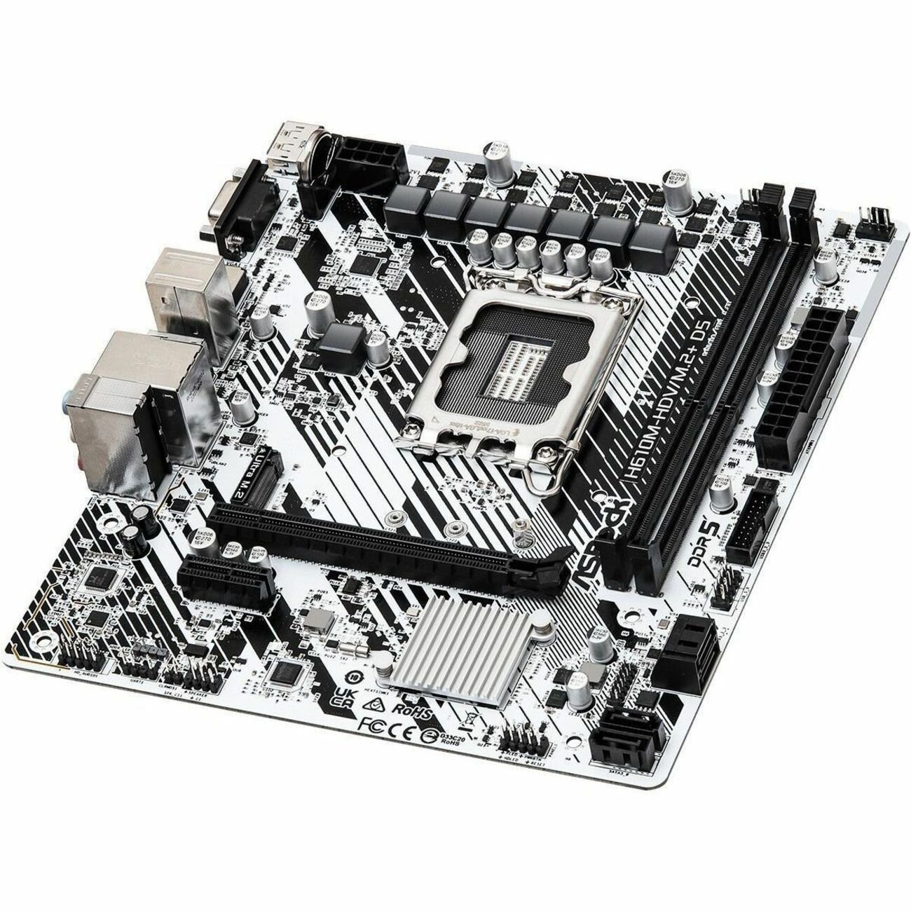 ASRock H610M-HDV/M.2+ D5 Gaming Desktop Motherboard - Intel H610 Chipset - Socket LGA-1700 - Micro ATX | SKU MB-H61MHDS