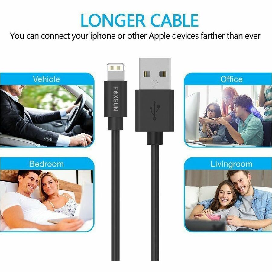 FOXSUN Lightning Data Transfer Cable | SKU FS-MFI1MB