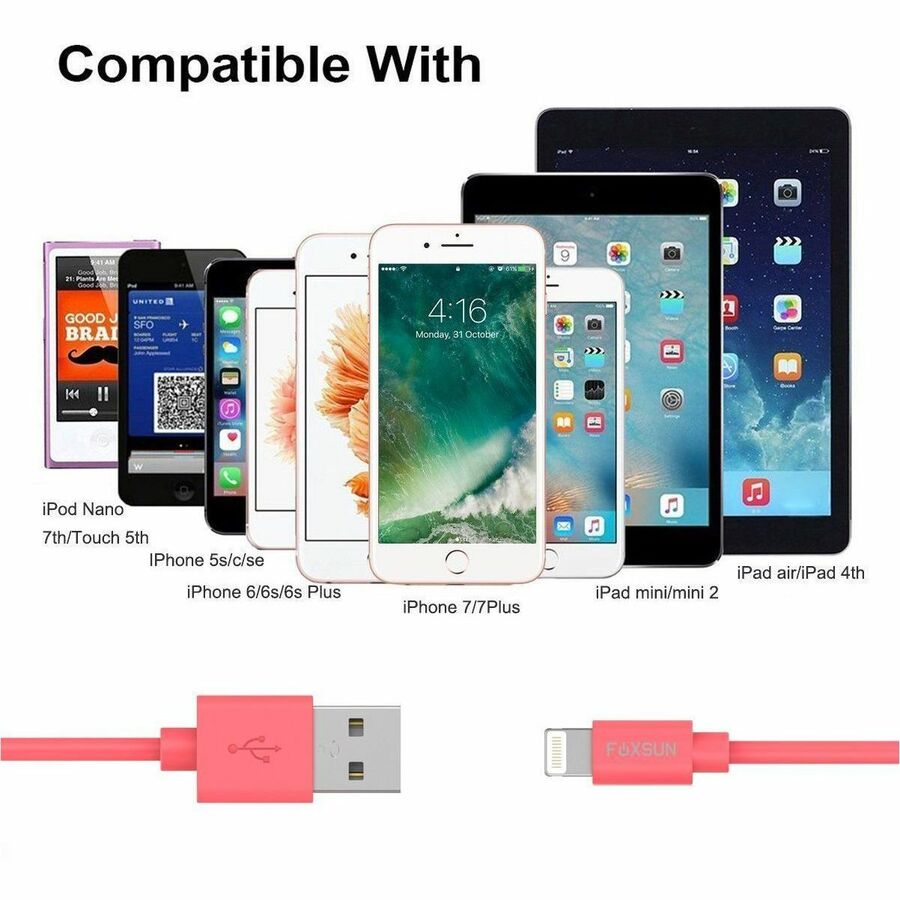 FOXSUN Lightning/USB Data Transfer Cable | SKU FS-MFI1MR