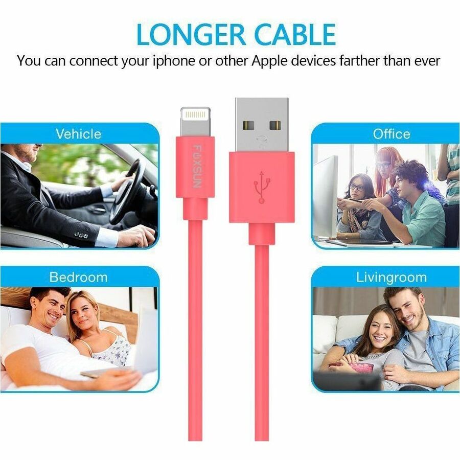FOXSUN Lightning/USB Data Transfer Cable | SKU FS-MFI1MR