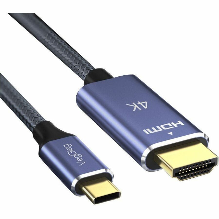 VegGieg V-Z625 6.6FT/2M USB C to HDMI Cable 4K, Anti-Interference Gold-Plated Plugs, Aluminum Type-C to HDMI Cord - Thunderbolt 3 and 4 Compatible for iPhone 15 Series, MacBook, iMac, iPad Pro, Galaxy, Surface, Dell, HP | SKU VG-VZ23