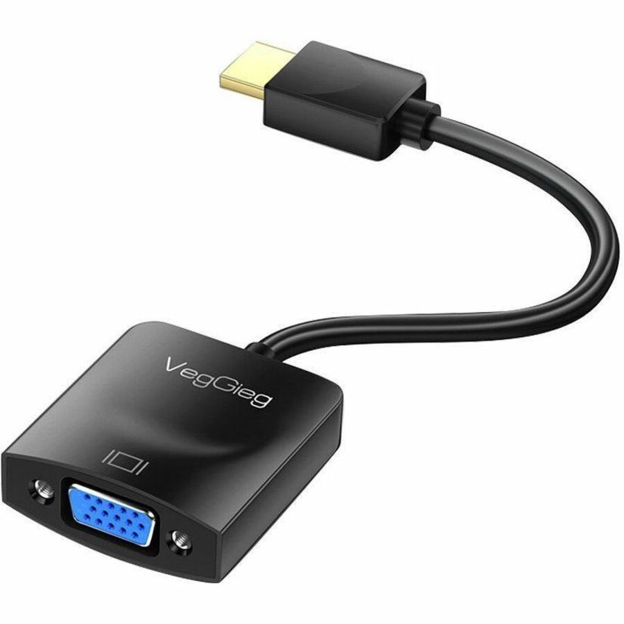 VegGieg V-Z902 HDMI to VGA, Gold-Plated HDMI to VGA Adapter (Male to Female) for Computer, Desktop, Laptop, PC, Monitor, Projector, HDTV, Chromebook, Raspberry Pi, Roku, Xbox and More - Black | SKU VG-VZ62