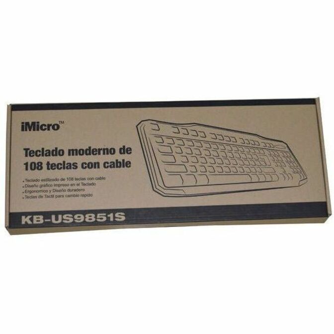 iMicro KB-US9851S USB Wired 108-Key Spanish Keyboard (Black) | SKU KB-US9851S