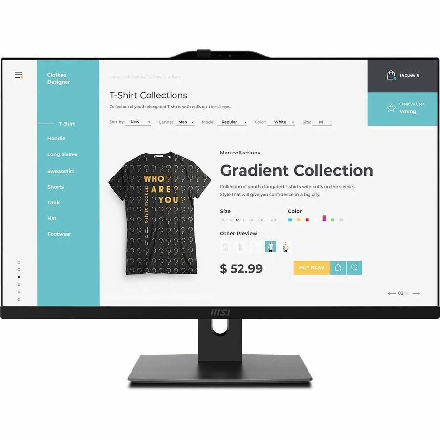 MSI Modern AM272P 1M-819US - All-in-One Computer - Intel Core Ultra 7 150U - 32 GB - 1 TB PCI Express NVMe SSD - 27" Full HD IPS Display - Desktop - Black - W11 - 1Y Warranty