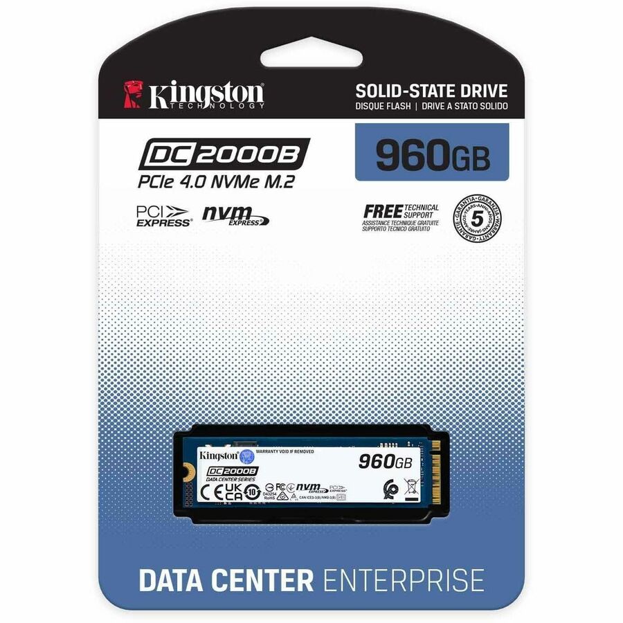 Kingston DC2000B 960 GB Solid State Drive - M.2 2280 Internal - PCI Express NVMe (PCI Express NVMe 4.0 x4) | SKU SEDC2M/960