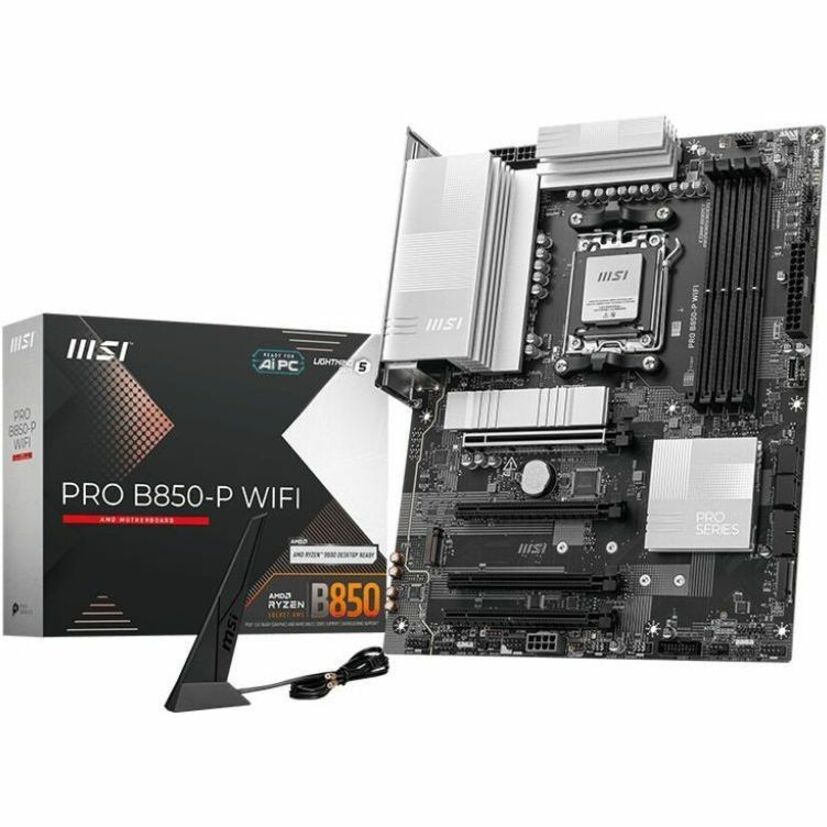 MSI Pro B850-P WIFI Gaming Desktop Motherboard - AMD B850 Chipset - Socket AM5 - ATX | SKU MB-B850PWI