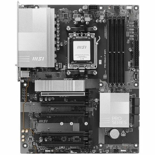 MSI Pro B840-P WIFI Gaming Desktop Motherboard - AMD B840 Chipset - Socket AM5 - ATX | SKU MB-B840PWI